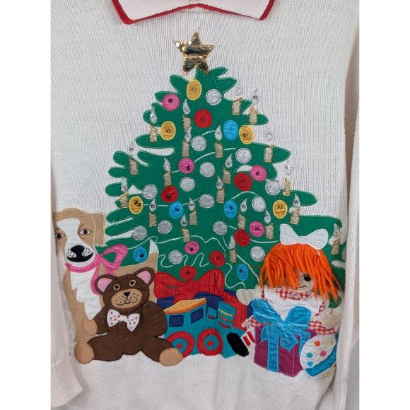 Vintage Bonnie Boerer & Company Collard Christmas Sweater Women's Size Small - Picture 4 of 15
